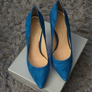 Jessica Simpson Blue Suede Heels
